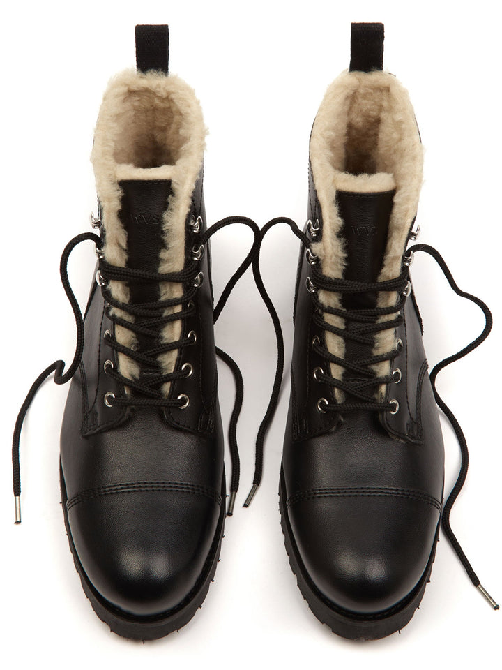 bottines vegan style worker fourrées